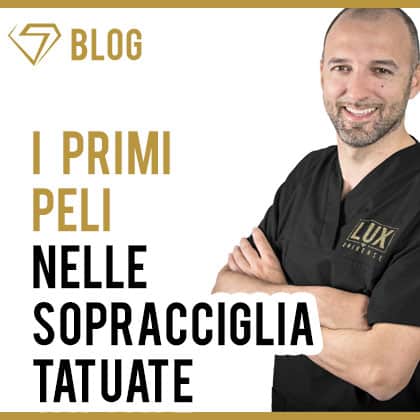 i primi peli nelle sopracciglia tatuate